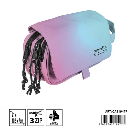 PRYMA astuccio 3 zip 21x10.5x7cm sfumato