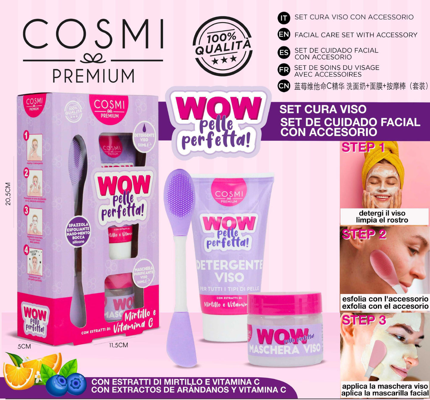 COSMI set wow pelle perfetta mirtillo 100ml