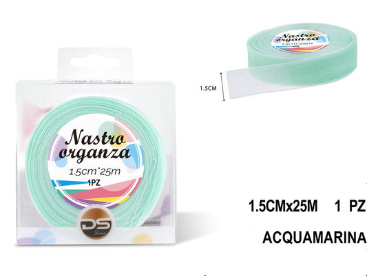 Nastro organza 1.5 cm ACQUAMARINA