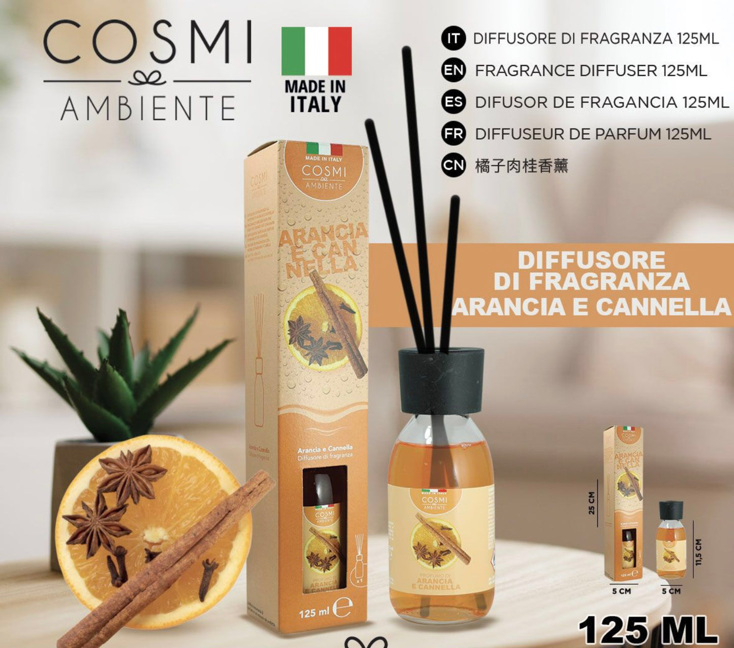 COSMI profumo per ambiente 125 ml arancia e cannella