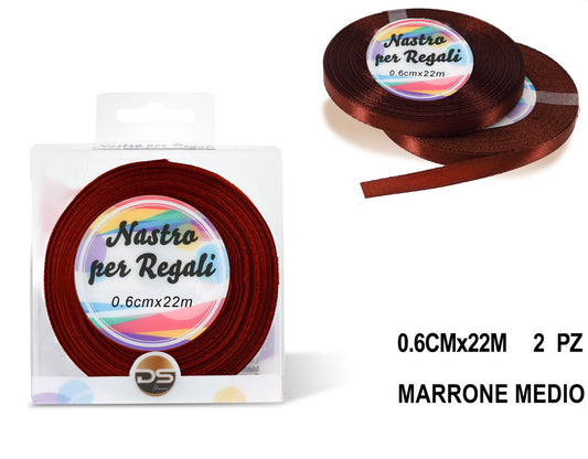 Nastro raso 0.6 cm MARRONE MEDIO