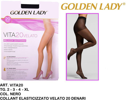 GOLDEN LADY collant 20daneri nero