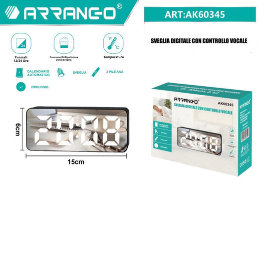 ARRANGO sveglia digitale con controllo vocale ART:AK60345