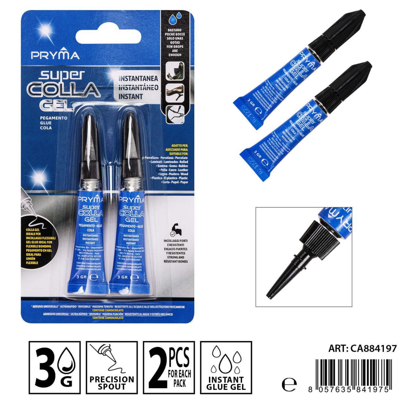 PRYMA super colla gel istantanea 3g 2pz
