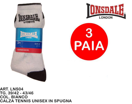 LONSDALE calze tennis bianco 3paia