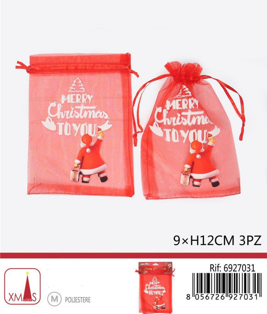 NATALIZIA sacchetto marry Christmas 9x12cm 3pz