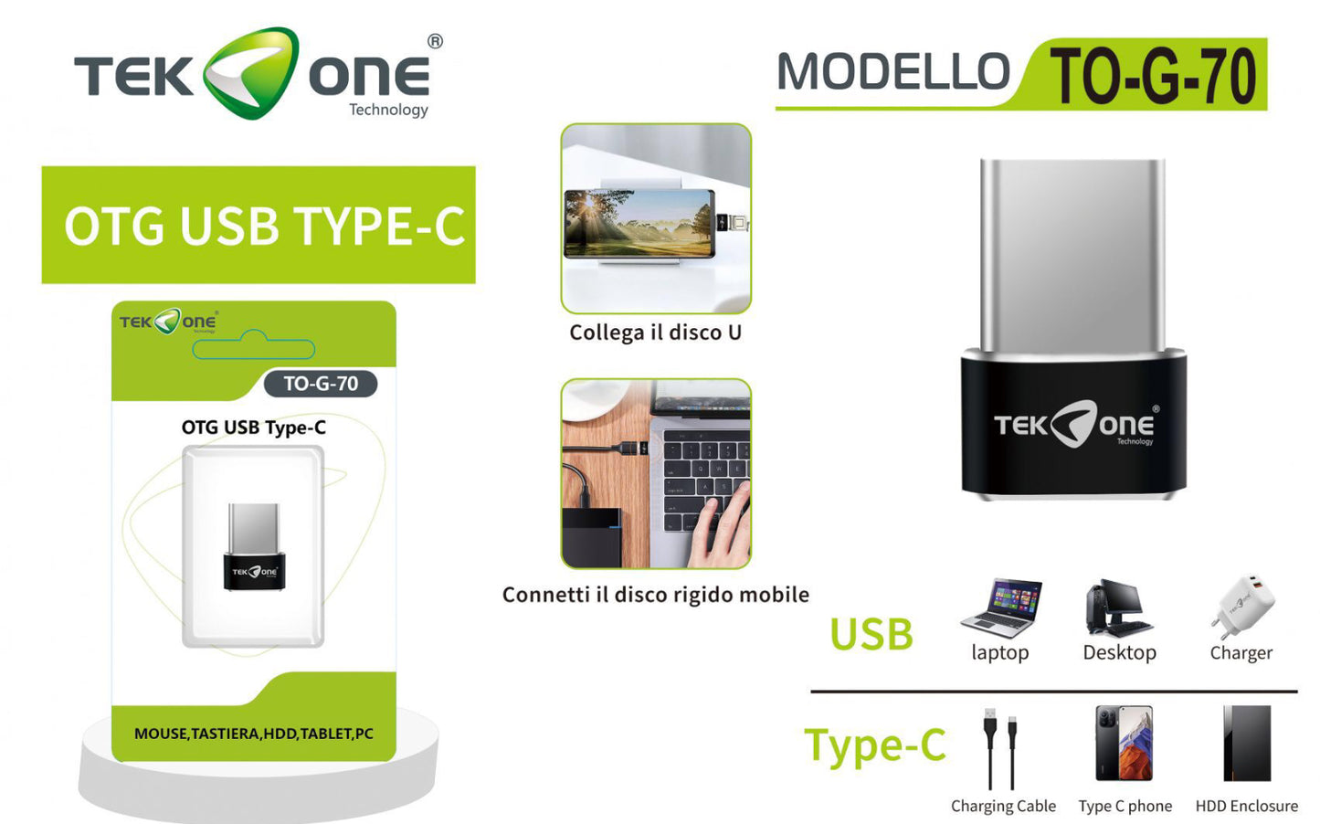 Teak ONE OTG USB TYPE-C TO-G-70