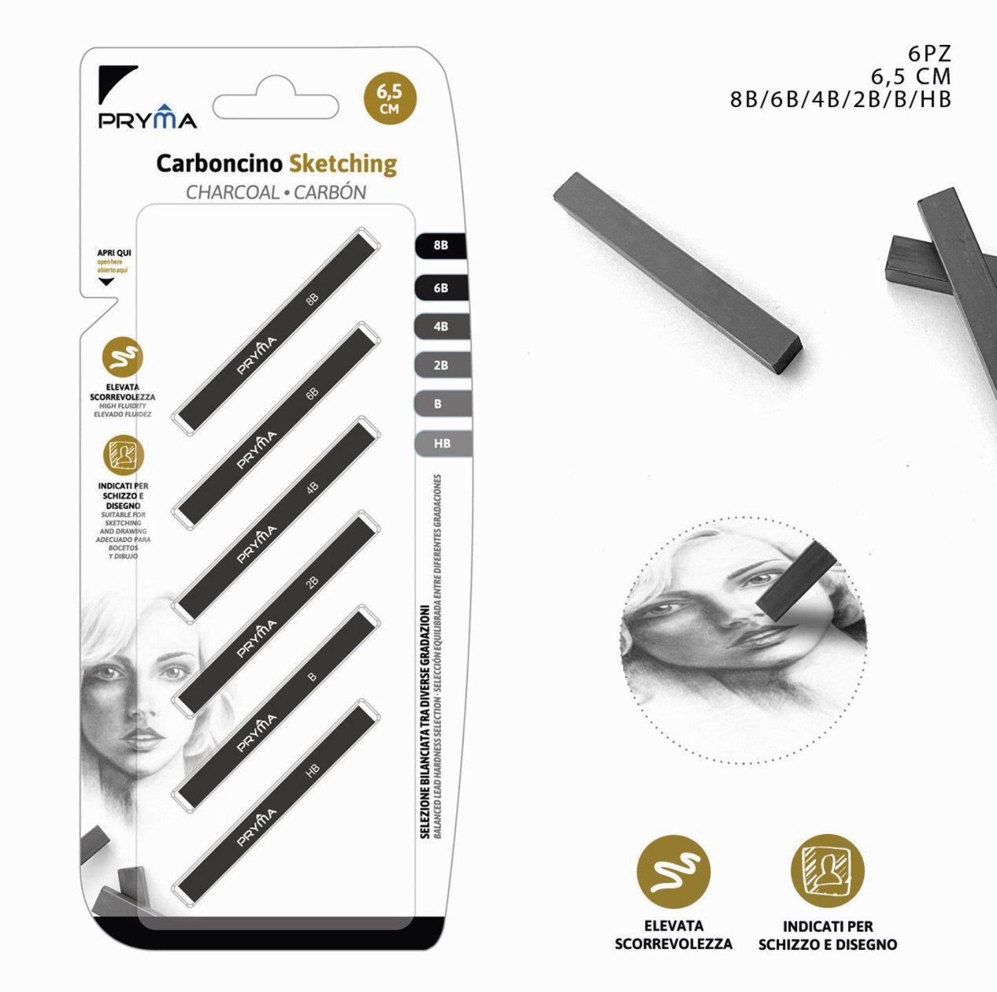 PRYMA carboncino sketching