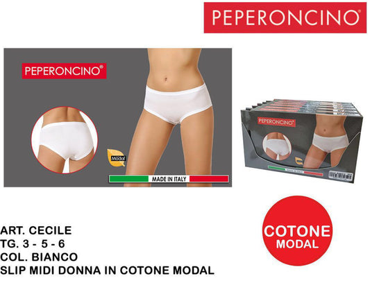 PEPERONCINO slip midi donna in cotone  art.cecile