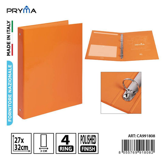 PRYMA raccoglitore 4anelli 27x32cm arancio