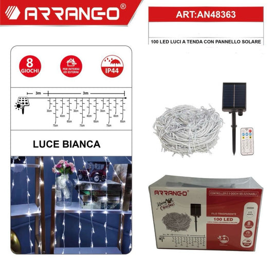 ARRANCO 100 LED a tenda con pannello solare