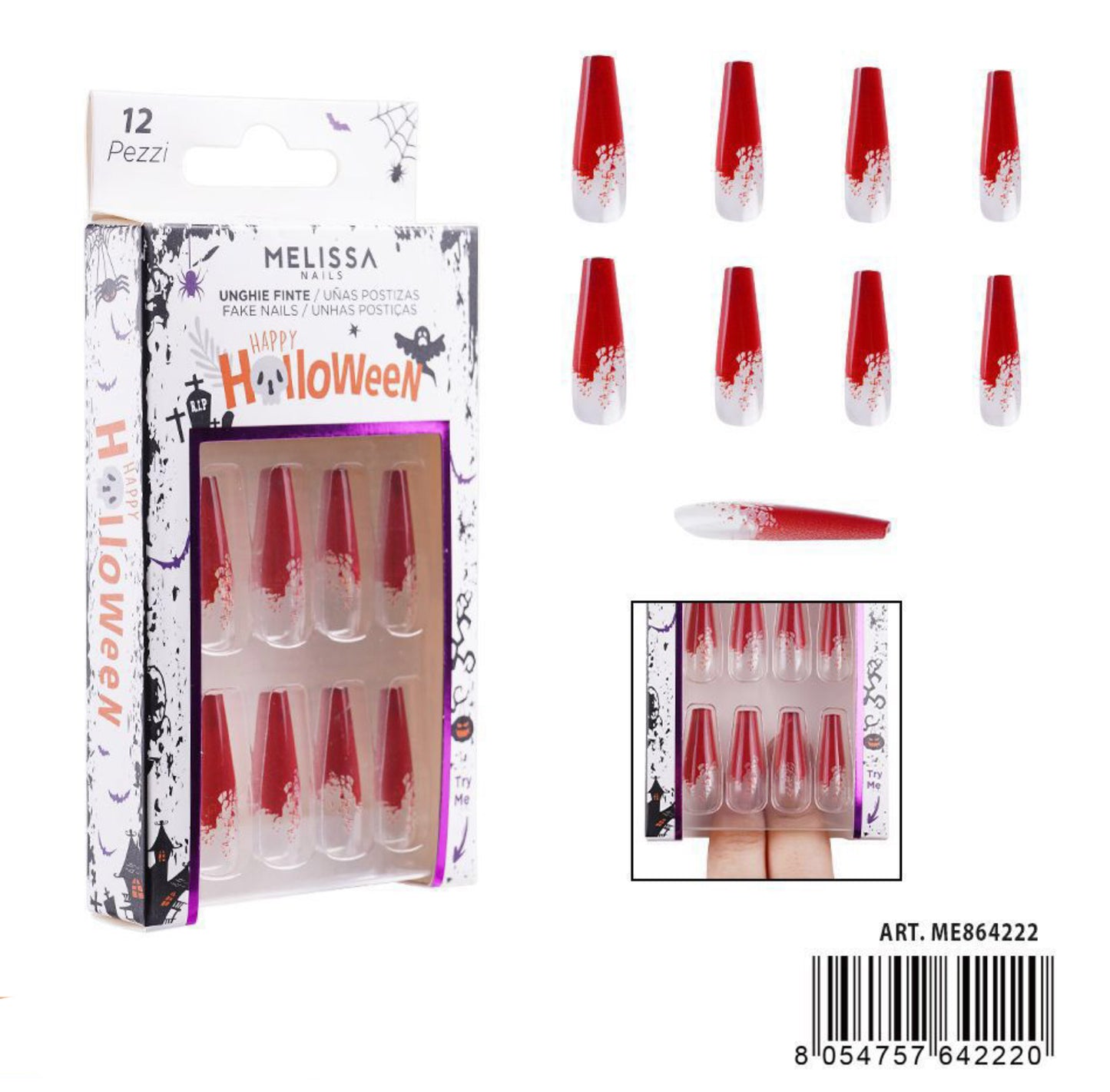 Halloween Melissa unghie finte ballerina 12pz ME864222