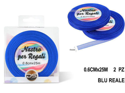 Nastro organza 0.6 cm BLU REALE