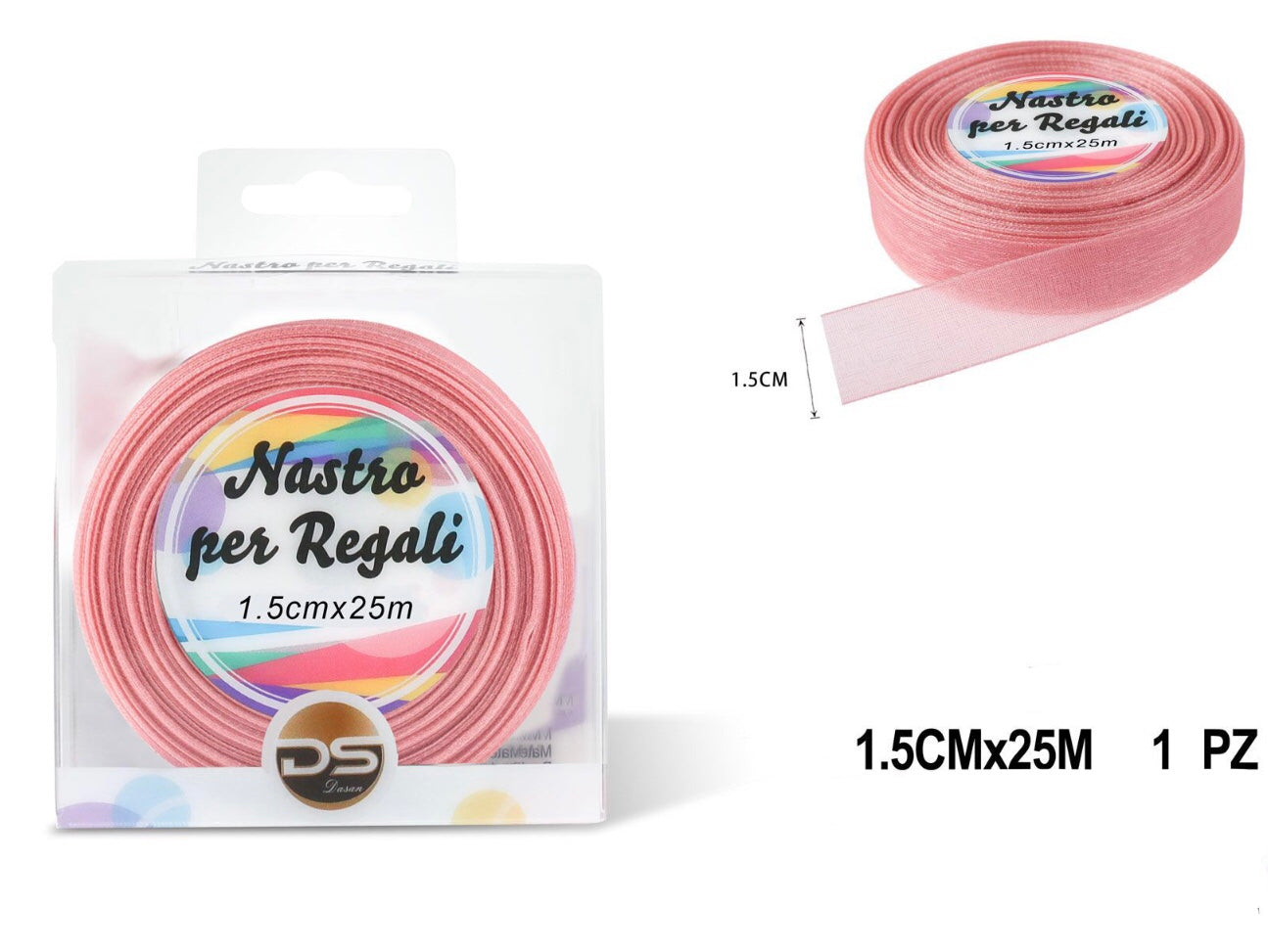 Nastro organza 1.5 cm ROSA