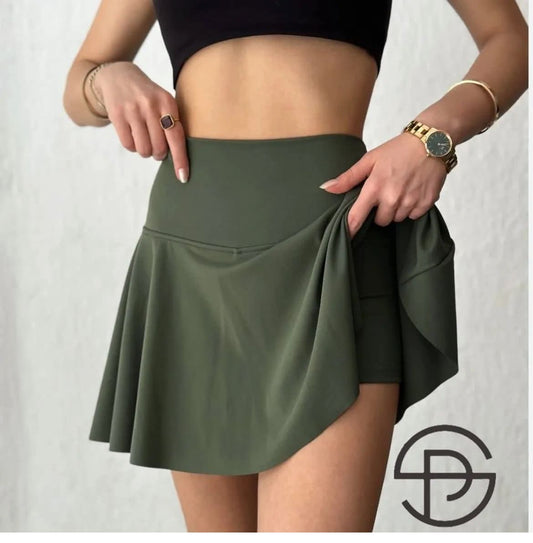 PANTALONI con gonna in seta ghiacciata