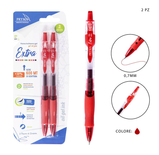 PRYMA penna gel EXTRA 0,7mm 2pz rosso