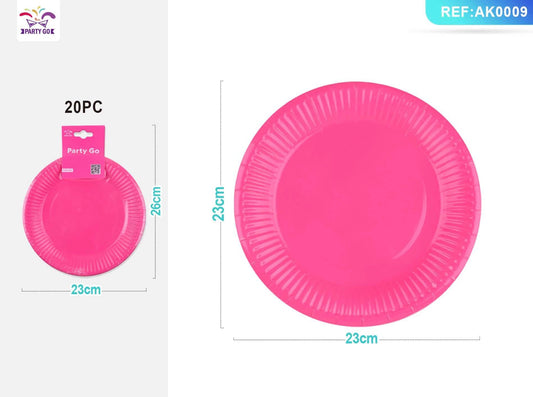 PIATTI di carta monocolore fucsia 23cm 20pz
