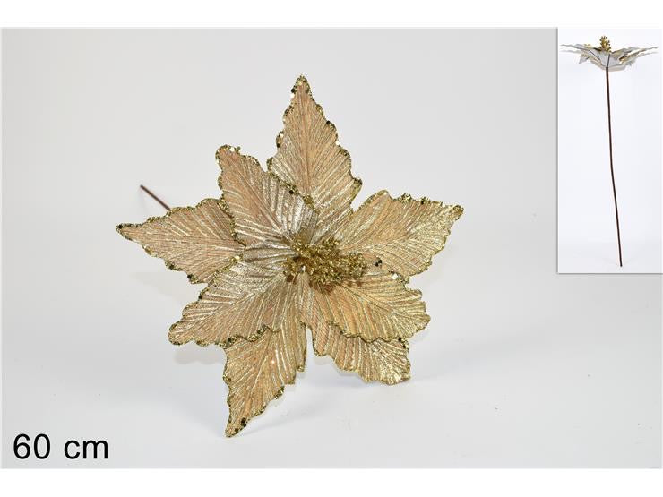 NATALIZIA Fiore natalizio oro 60cm