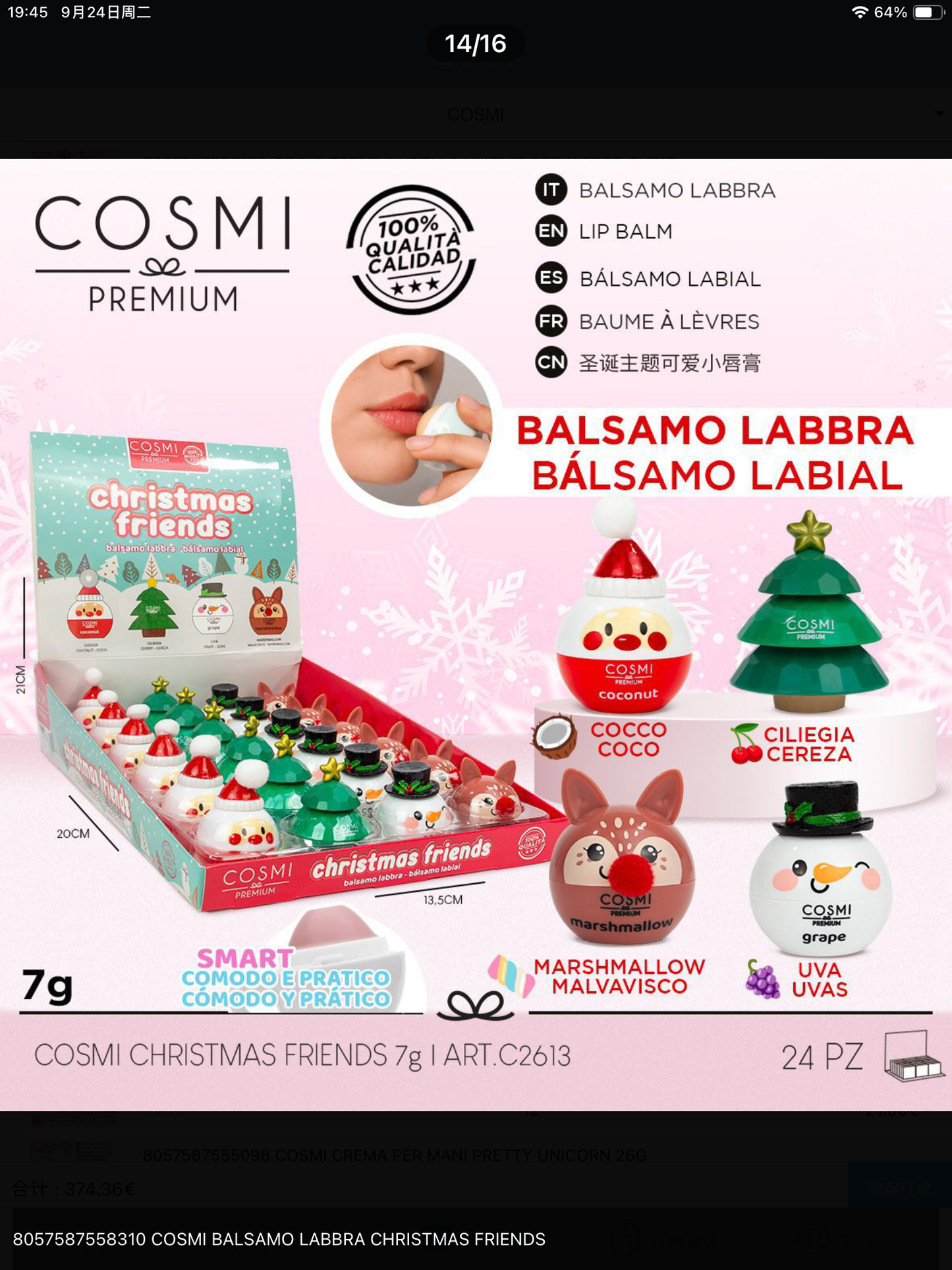 COSMI balsamo labbra 7g