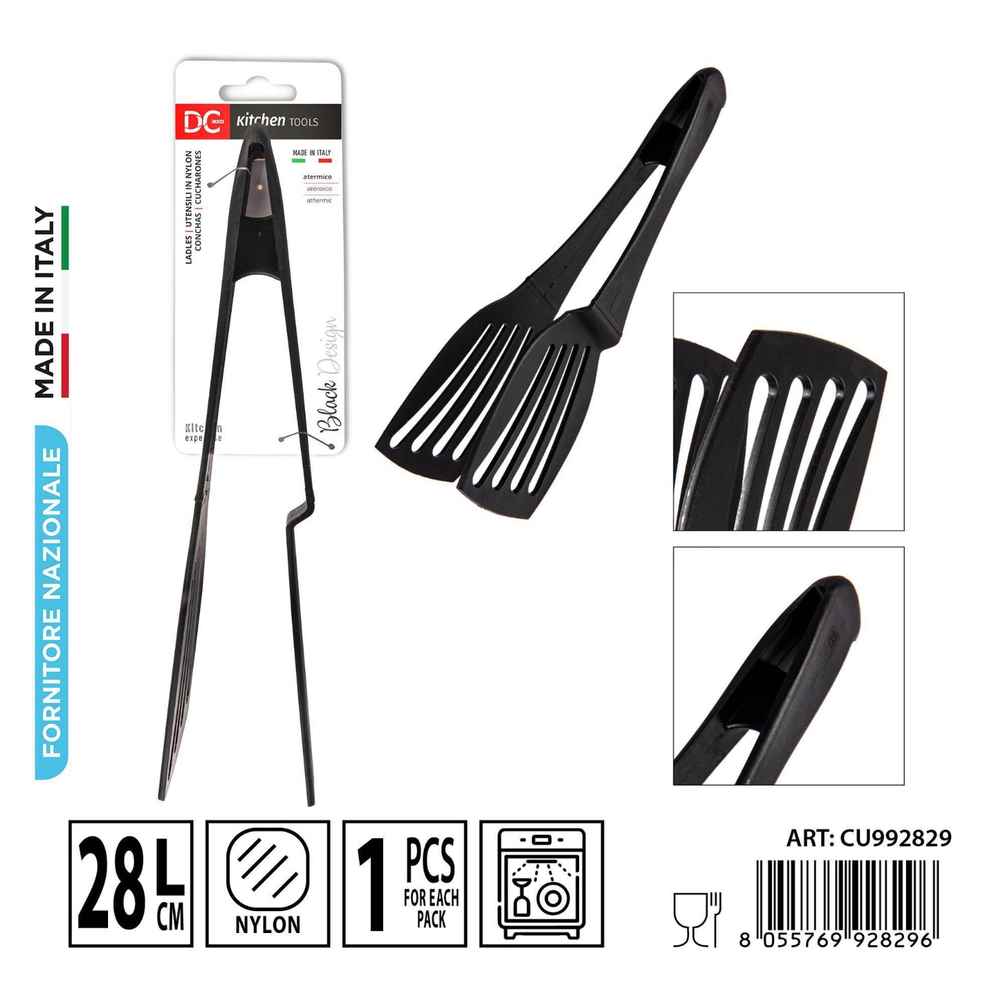 DC CASA L/BLACK pinza dolce nylon 28cm