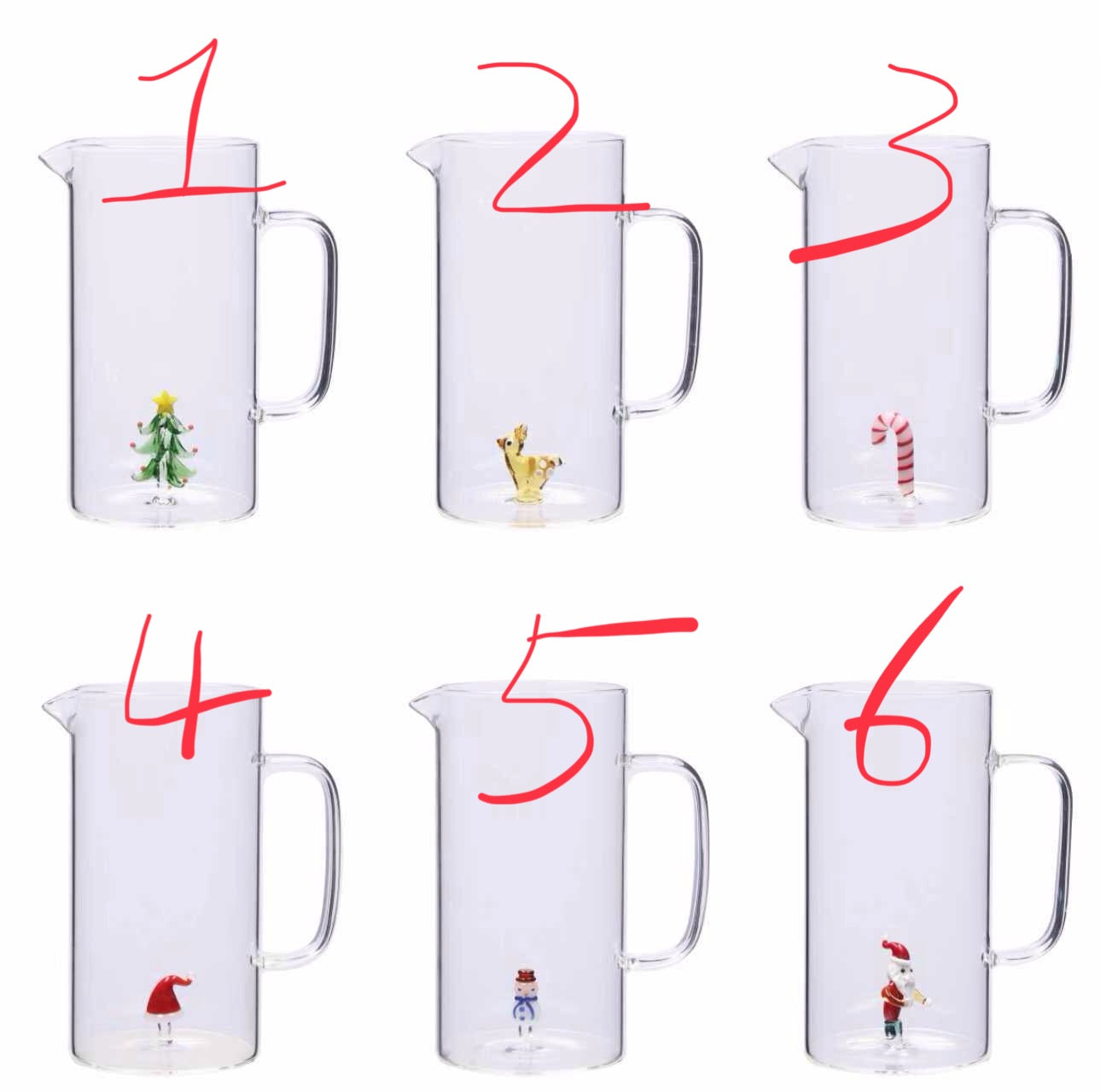 NATALIZIA CARAFFA IN VETRO CON FIGURA 3D 16X10Xh20cm  1.2l