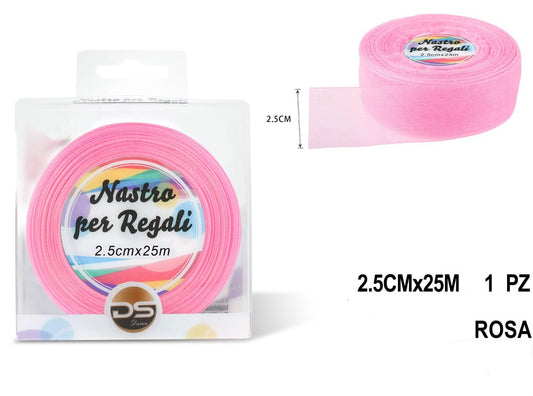 Nastro organza 2.5 cm ROSA CHIARO