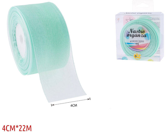 Nastro organza 4 cm ACQUAMARINA