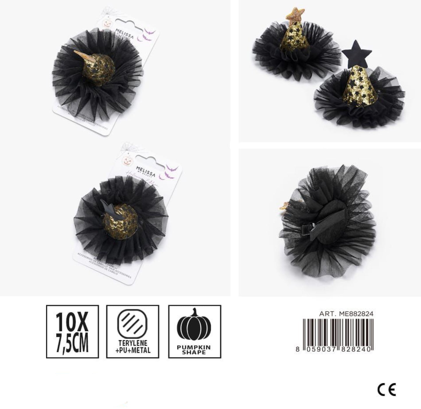 Halloween Melissa clip capelli 10x7,5cm