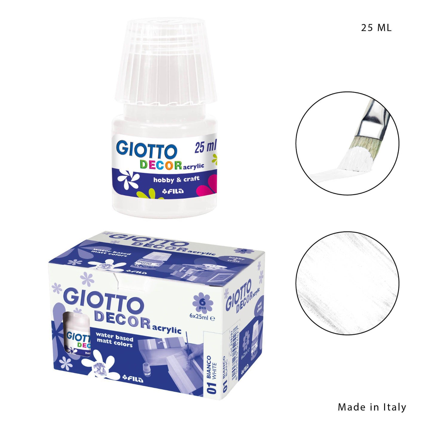 Giotto decor acylic bianco 25ml