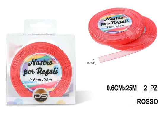 Nastro organza 0.6 cm ROSSO ANGURIA