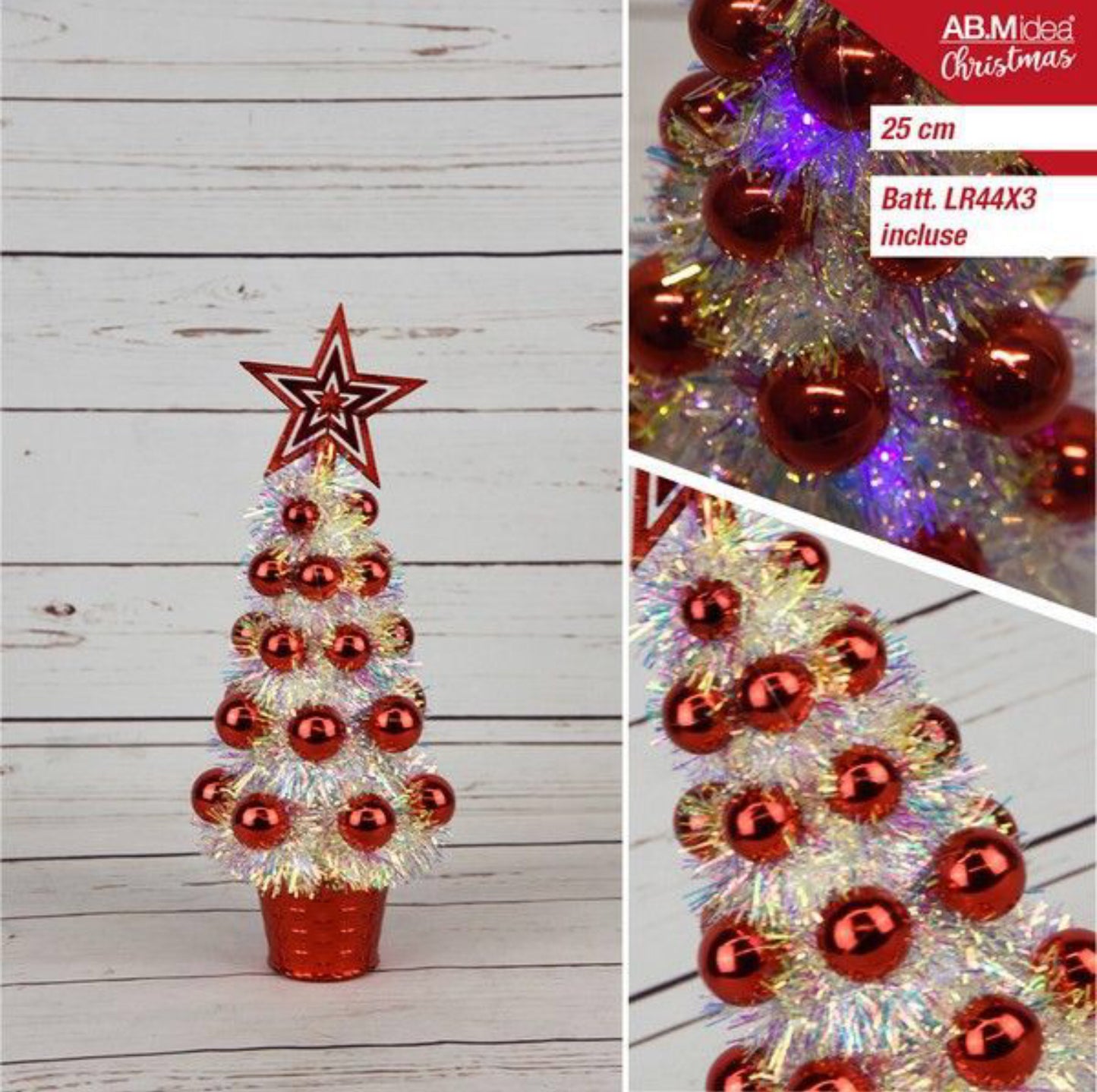 NATALIZIA albero natale 25cm con luce multicolor
