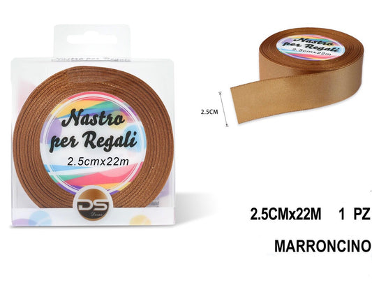 Nastro raso 2.5 cm MARRONE CHIARO