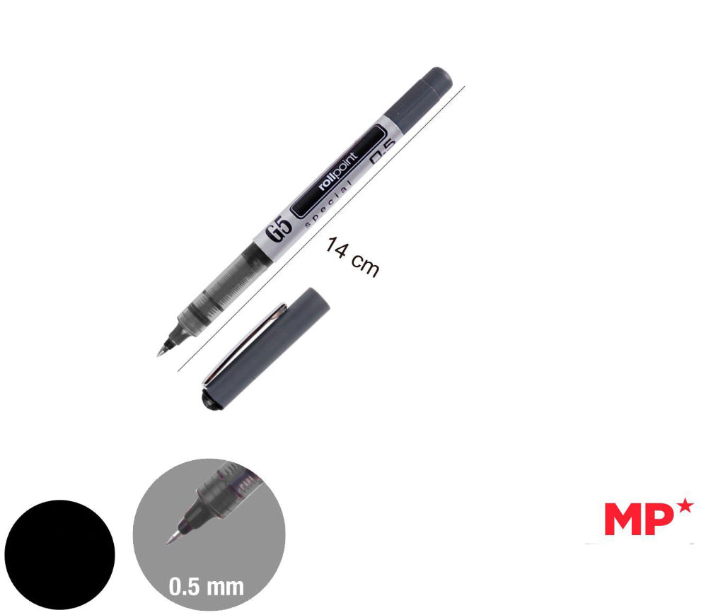 Penna a gel punta 0,5mm rollpoint nero