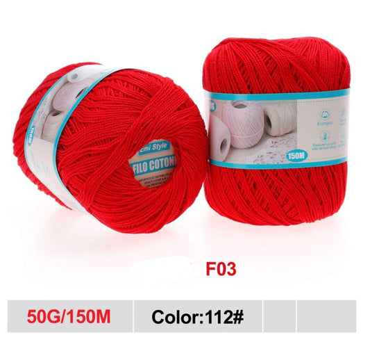 Filo cotone ROSSO 50g/150m