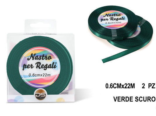 Nastro raso 0.6 cm VERDE SCURO