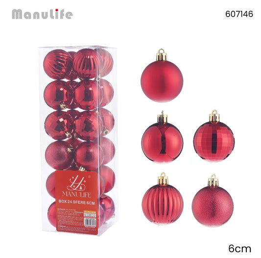 NATALIZIA palline di natale 24pz 6cm