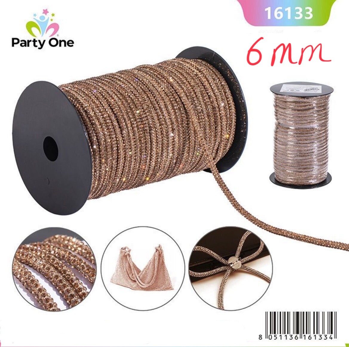 CORDINO strass 6mmx10mt