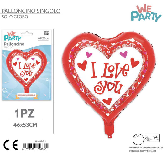 SAN VALENTINO palloncino mylar cuore 46cm