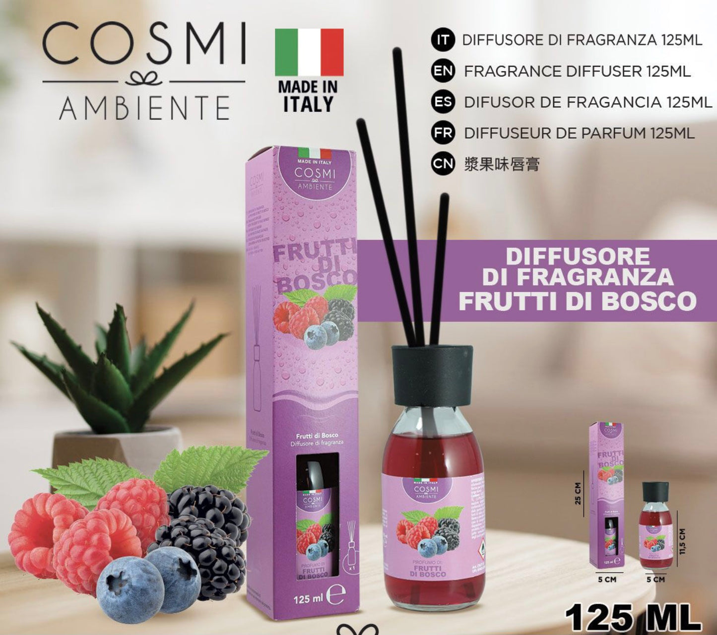 COSMI profumo per ambiente 125ml frutti di bosco