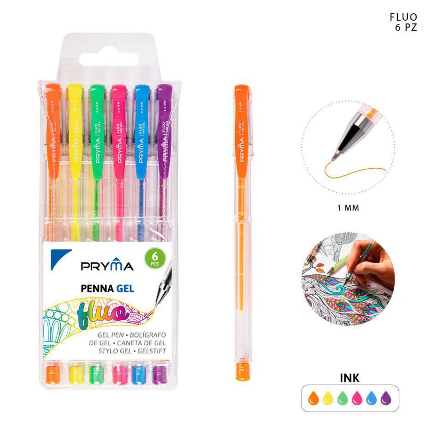 PRYMA penna gel fluo set