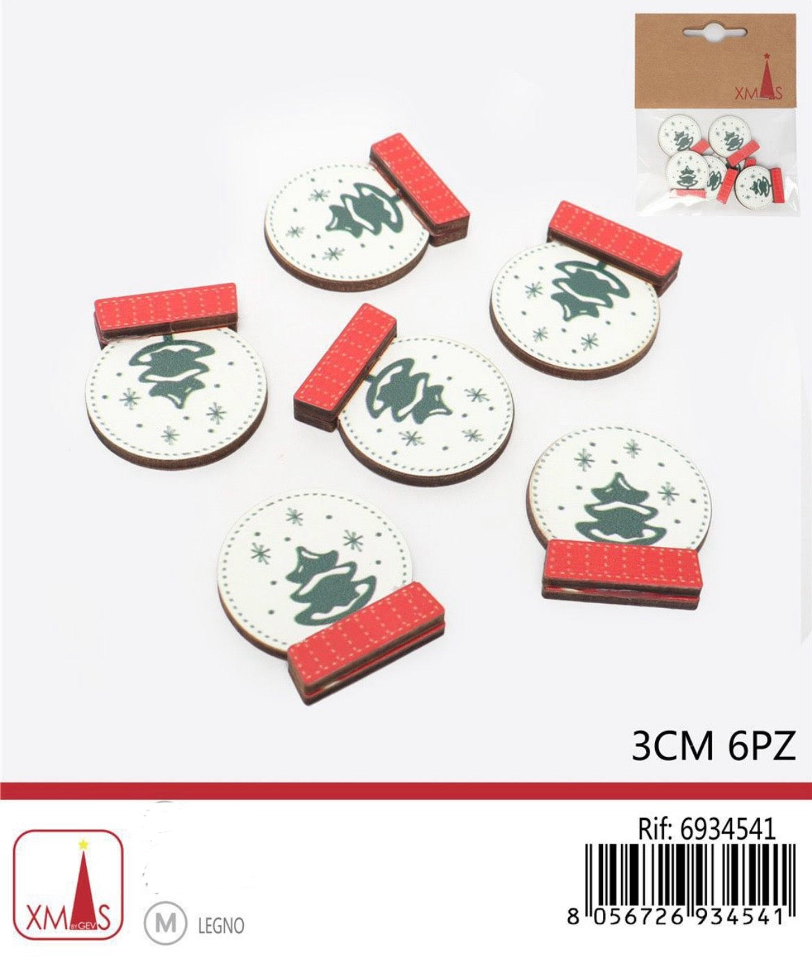 NATALIZIA decorazione sfera  3cm 6pz