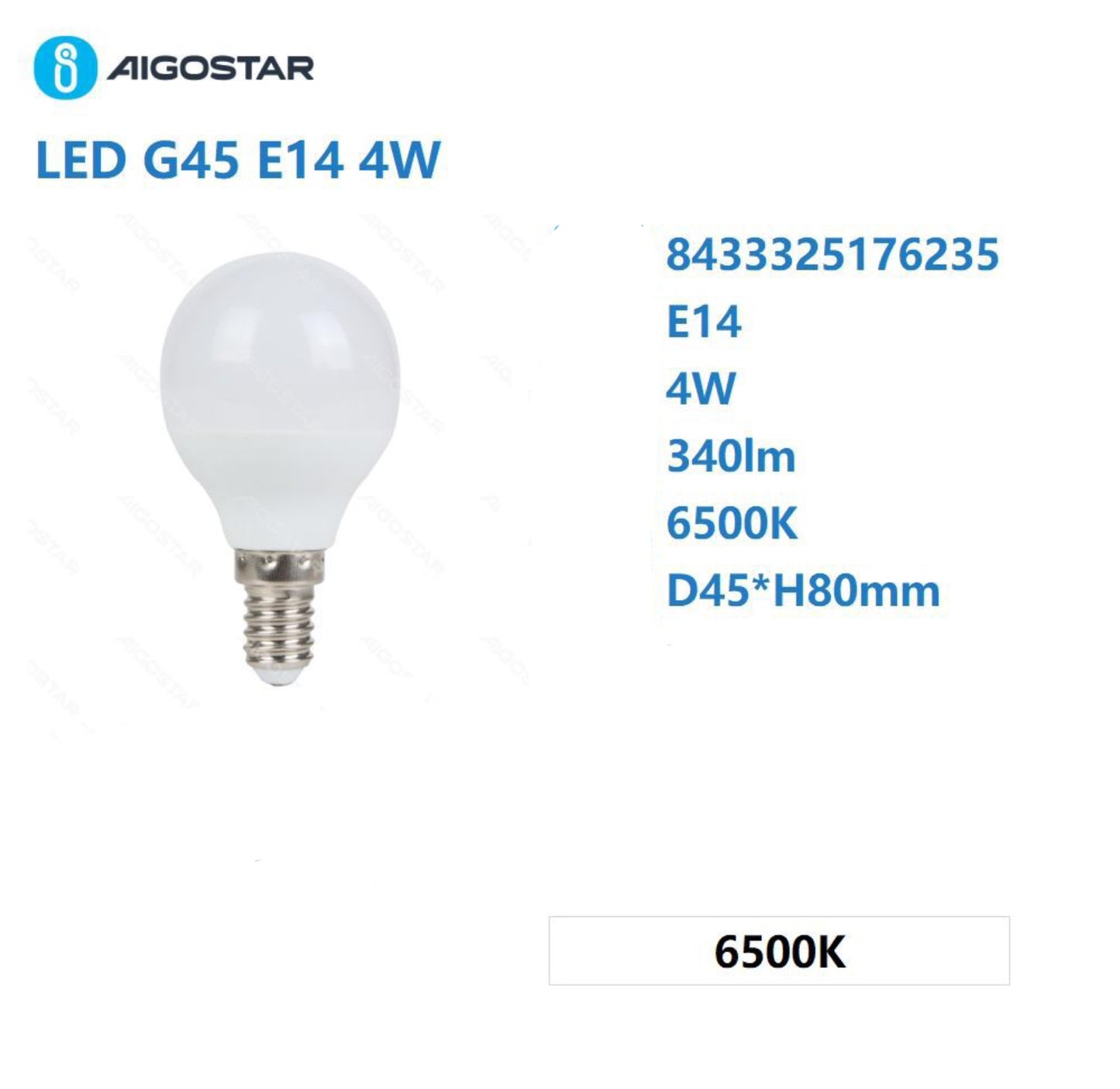 LED G45 E14 4w 6500k