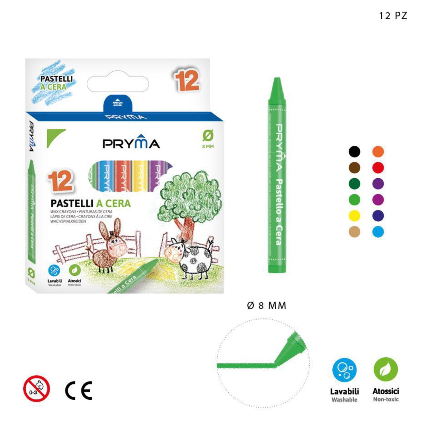 PRYMA Pastelli a care da 12