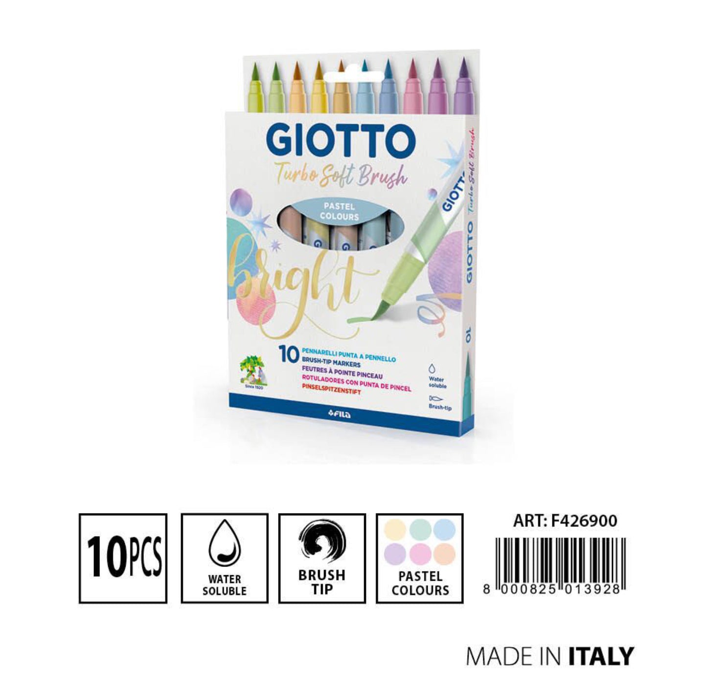 Giotto turbo soft brush pastel 10pz