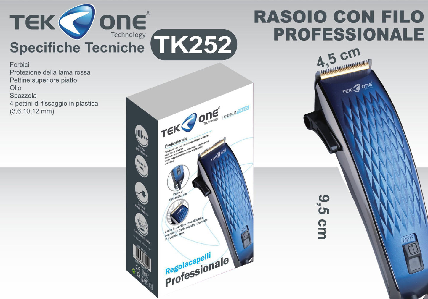 TEK ONE  regolacapelli professionale TK252