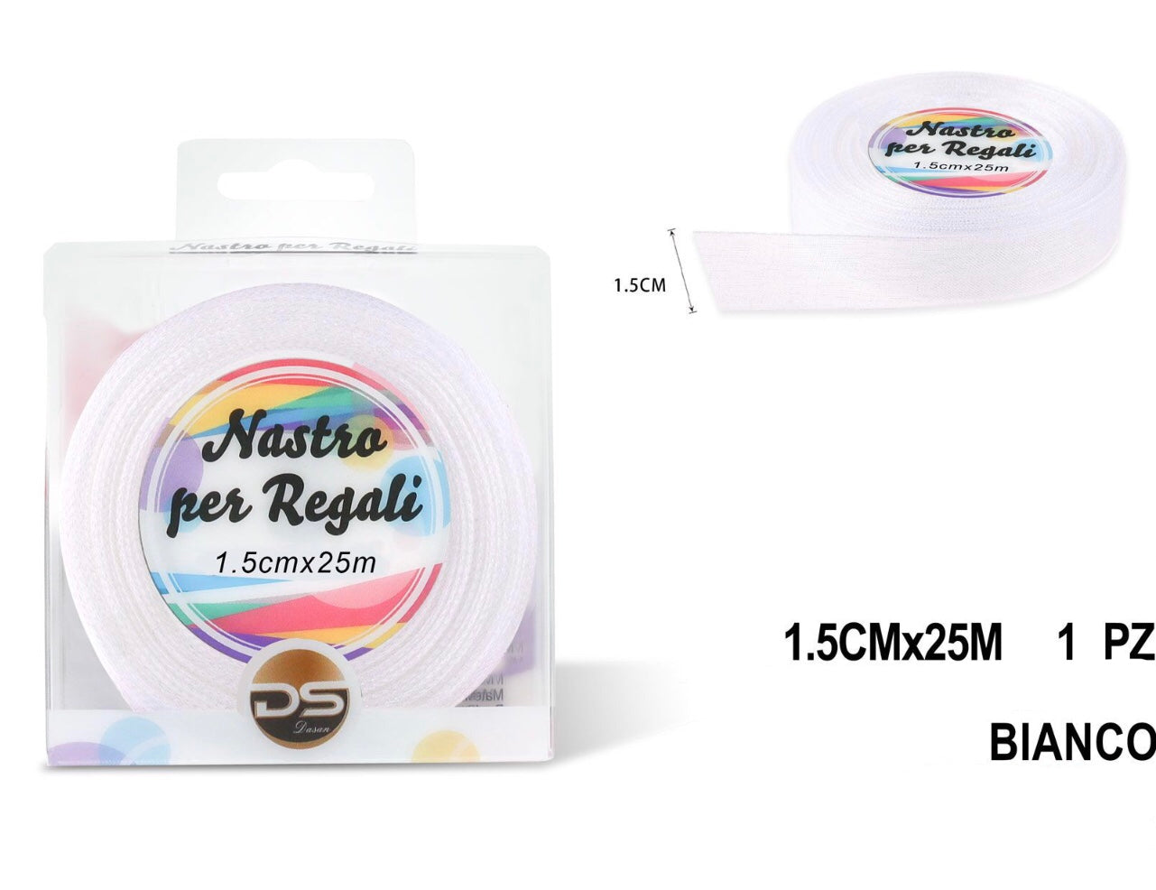 Nastro organza 1.5 cm BIANCO