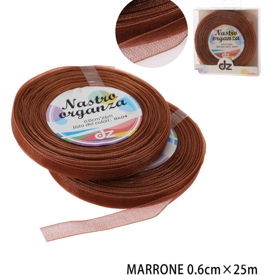 Nastro organza 0.6 cm MARRONE