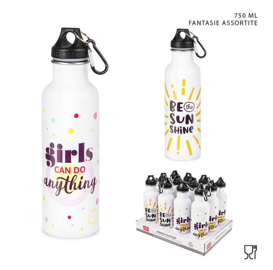 DC CASA borraccia acciaio c/moschettone 750ml
