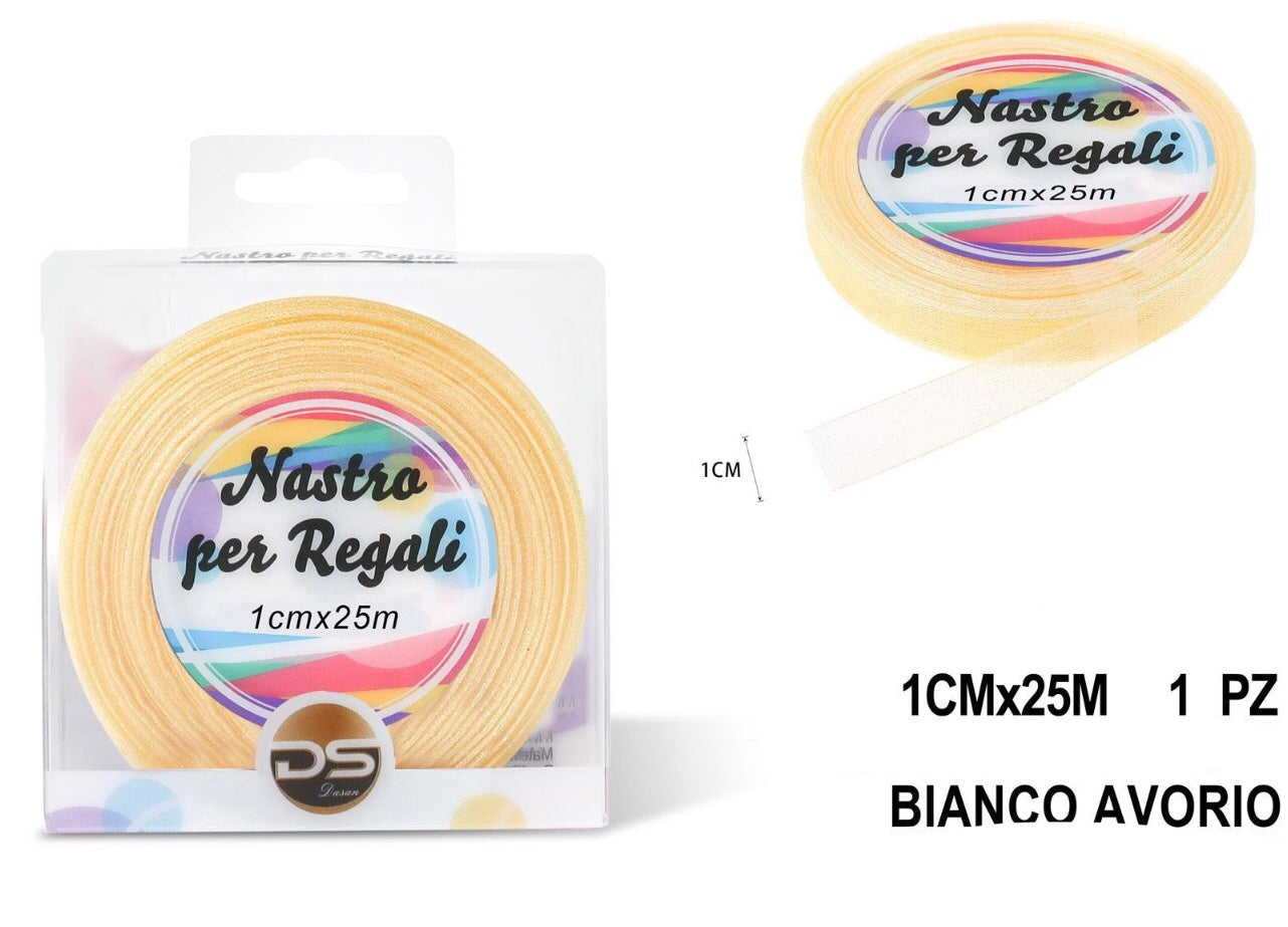 Nastro organza 1 cm BIANCO AVORIO