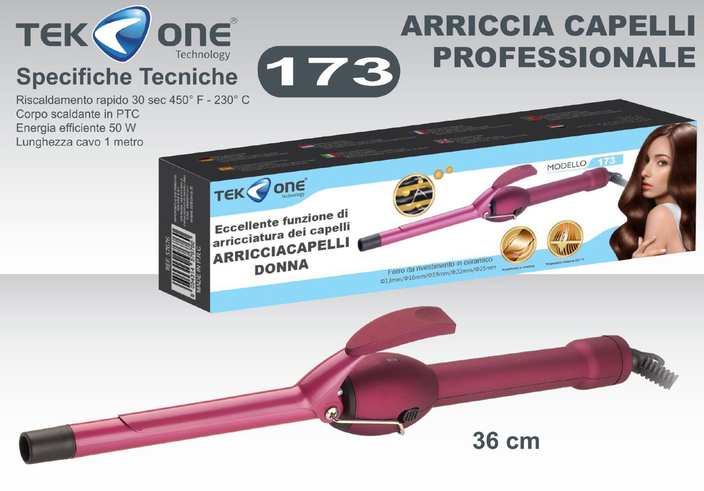 TEK ONE ferro arricciacapelli professionale 173